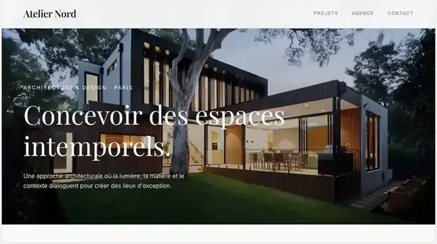 Création landing page cabinet architecture Paris — Atelier Nord par LSAM Services
